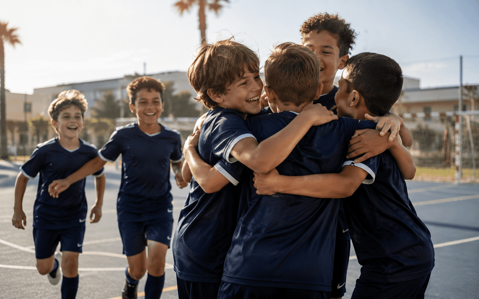 Gruppo di persone riunite in un contesto sportivo e comunitario